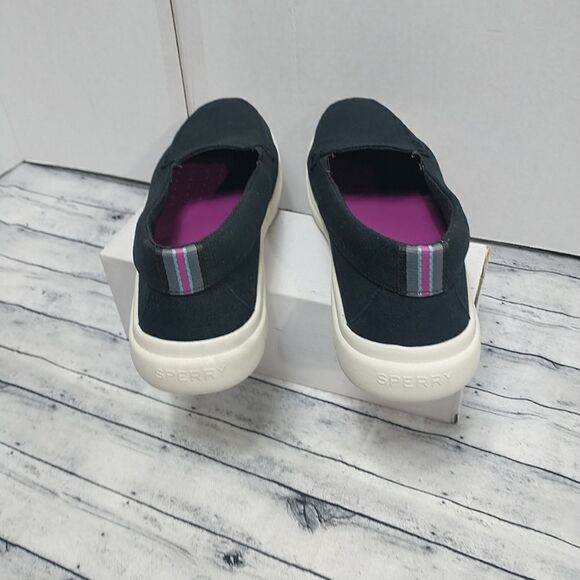 Sperry STS87402 Woman's SZ 12 Slip On Black Shoes . Condition is Pre-owned - Picture 6 of 11